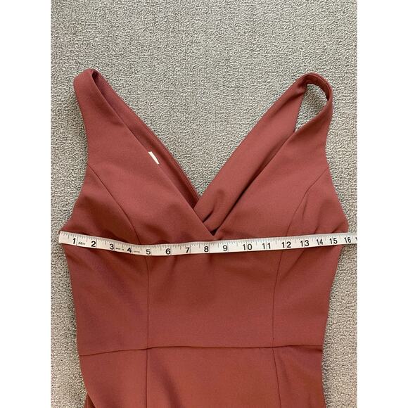 Jenny Yoo Collection Taryn Formal Dress Gown Cut Out Twist Back Cinnamon Rose 10 - Picture 6 of 10